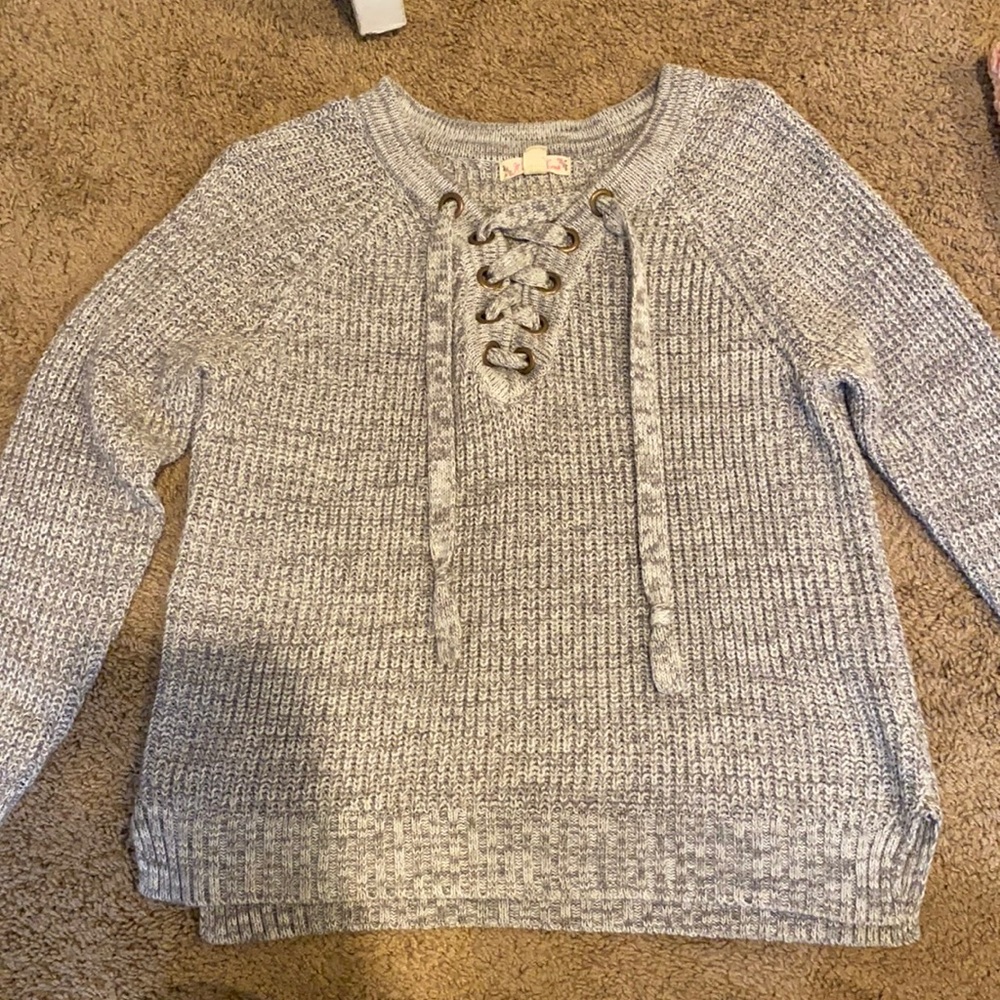 “ It’s our time” grey knit sweater